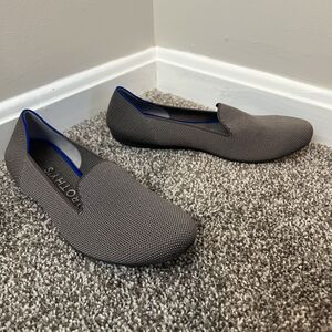 Rothy's Gray Knit Flats with Blue Trim